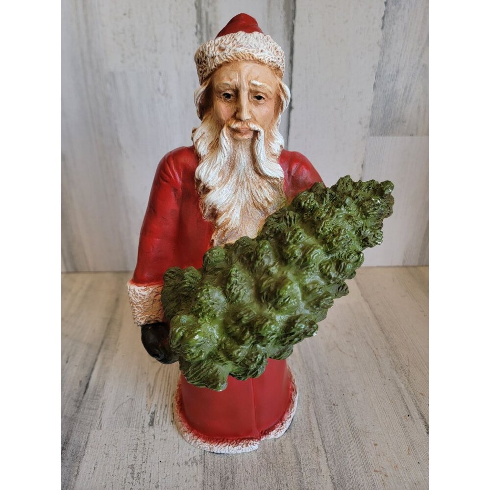 Universal Statuary 1990 St nick with tree santa xmas figure